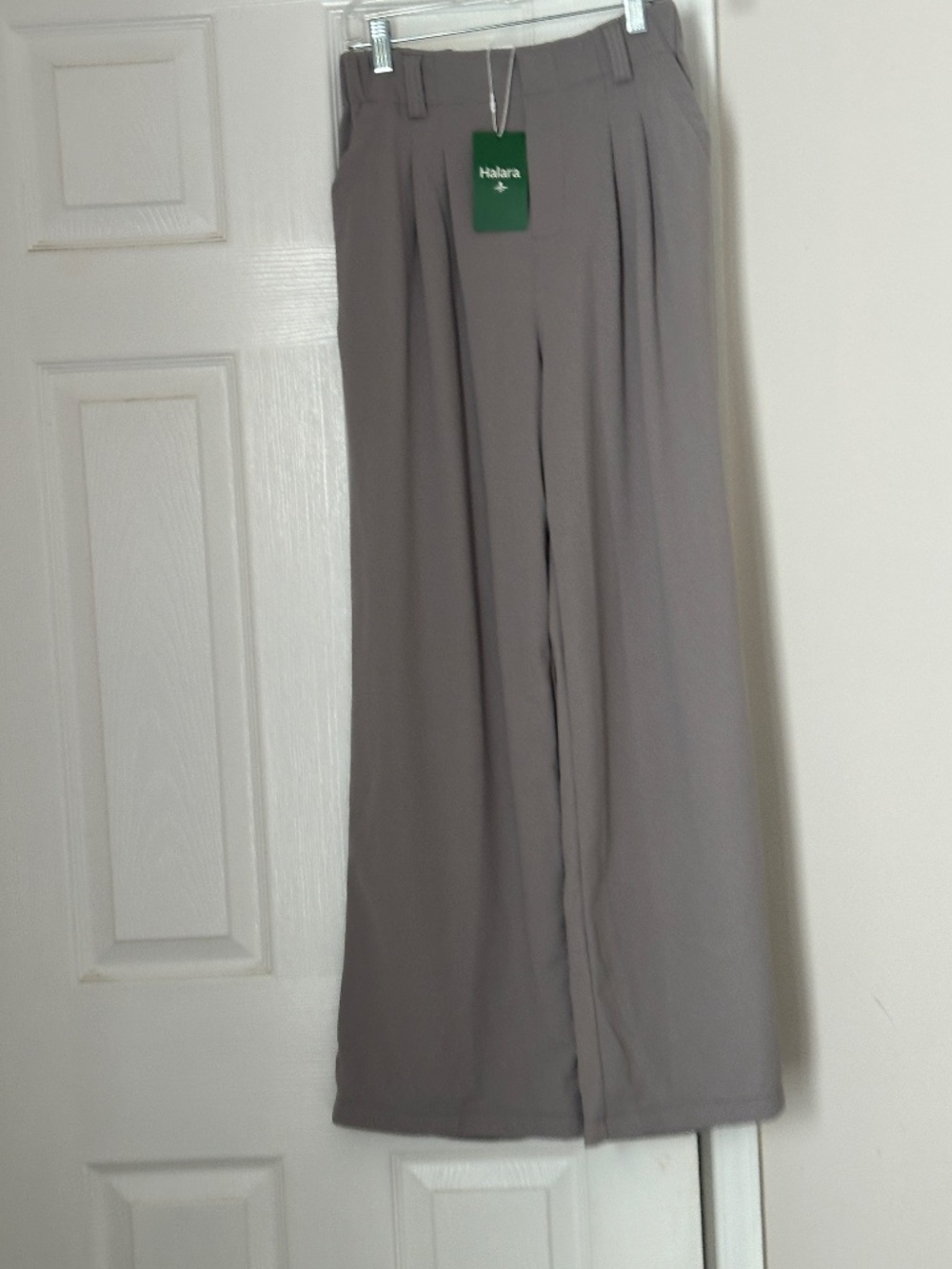 Halara High Waisted Wide Leg Waffle Work Pants Size Extra Small Grey Gray New - Picture 3 of 10